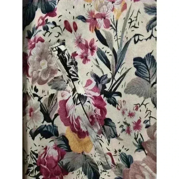 Margot Floral Hooded Full Zip Snap Button Coat Jacket With Pockets Size XSMALL - Picture 6 of 16